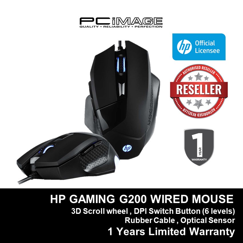 HP G200 Professional Wired Gaming Mouse (Black) | Shopee Malaysia