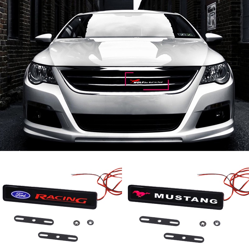 Ford F150 Wolf Mustang LED Light Car Front Grille Emblem Auto 3D