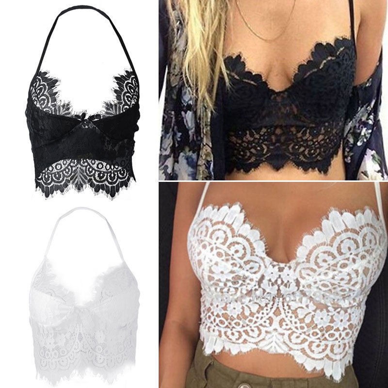 lace crop top bra