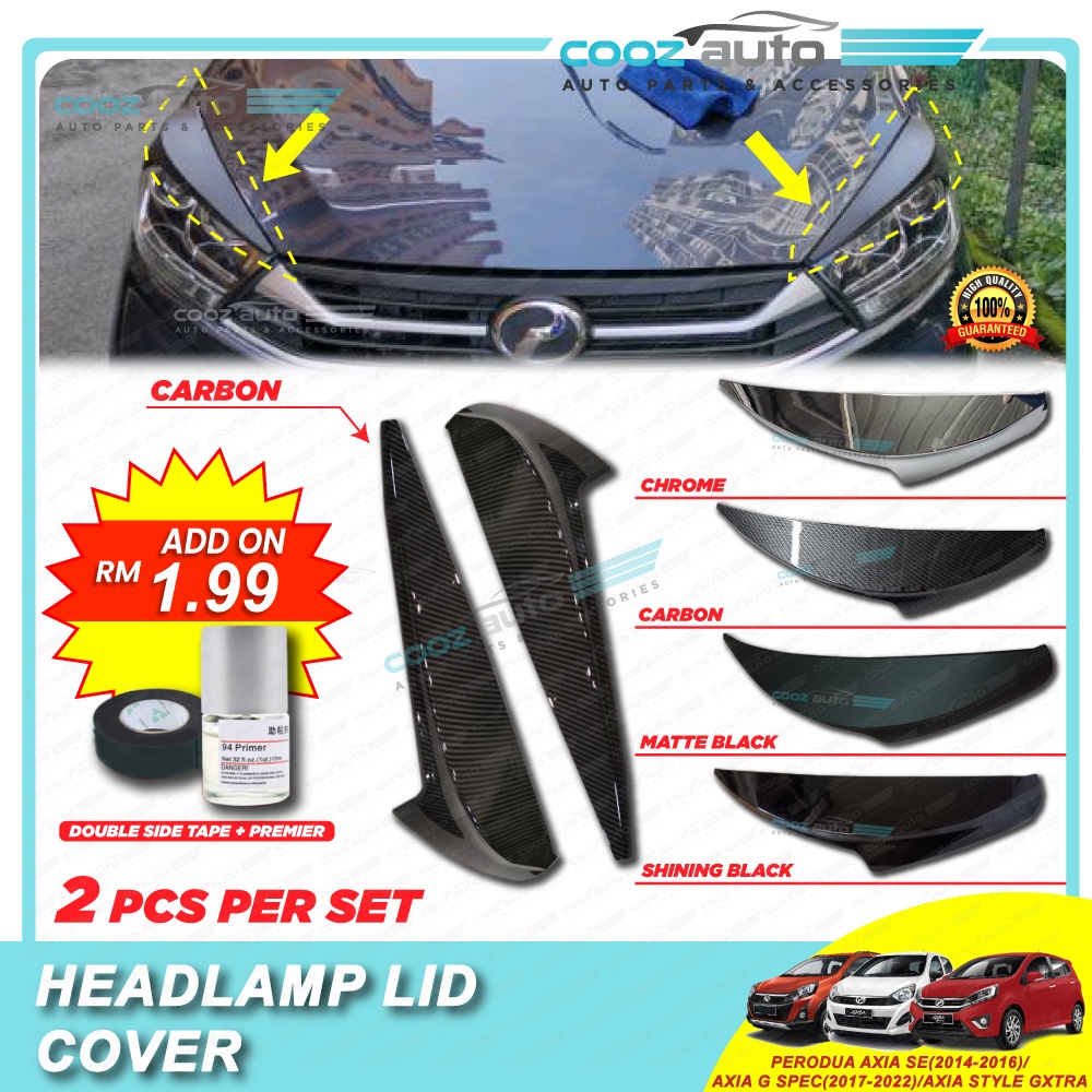 Perodua Axia Se 2014 2022 G Spec 2017 2022 Axia Style Gxtra Carbon Fiber Eyebrow Eyelid Eye Brow Lid Shopee Malaysia