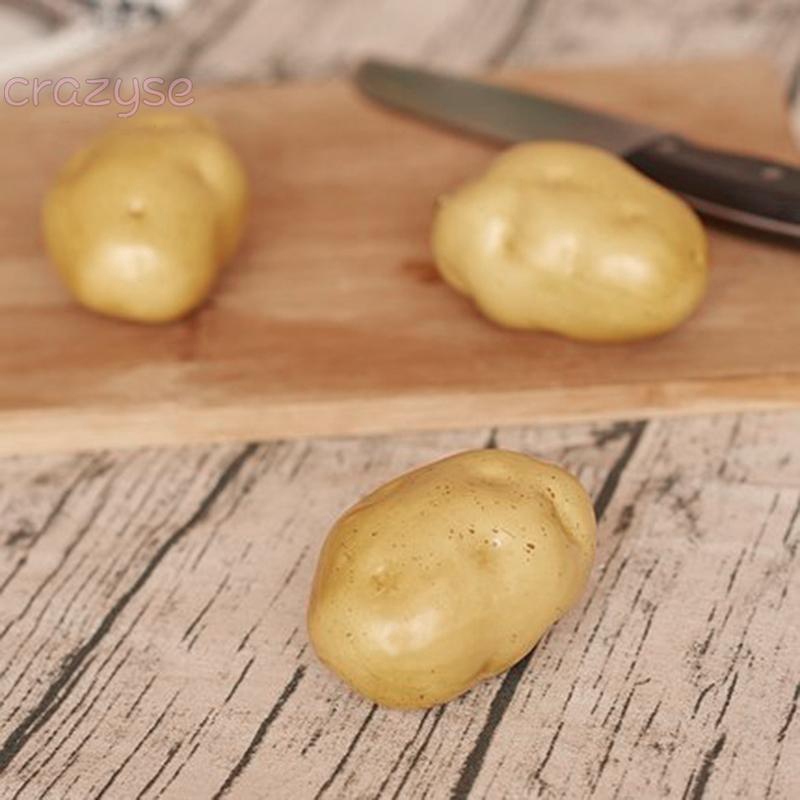 Artificial Potato 6pcs Plastics Fake Simulation Reusable Vegetable