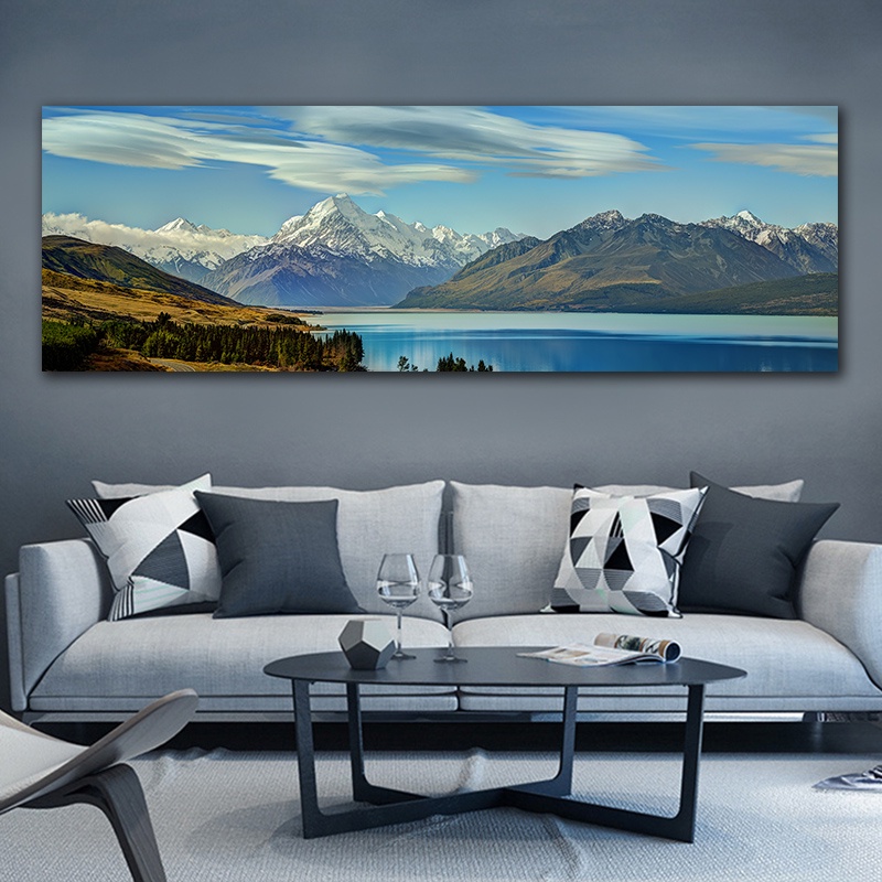 Landscape Wall Art Printing Mountain Lake Canvas Painting For Living