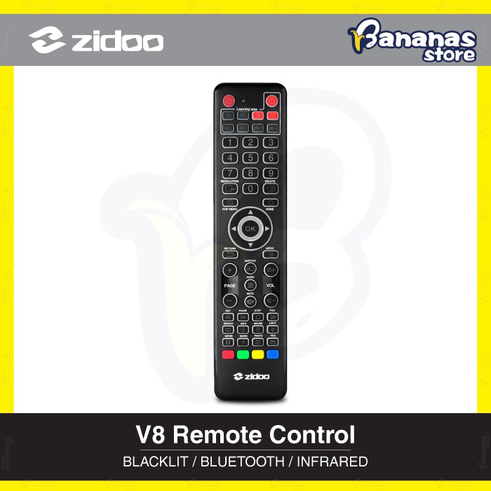 Zidoo V8 - Blacklit Remote Control Controller Bluetooth & IR Infrared ...