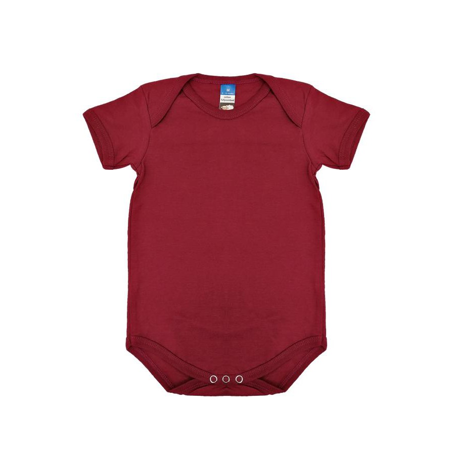 burgundy baby romper