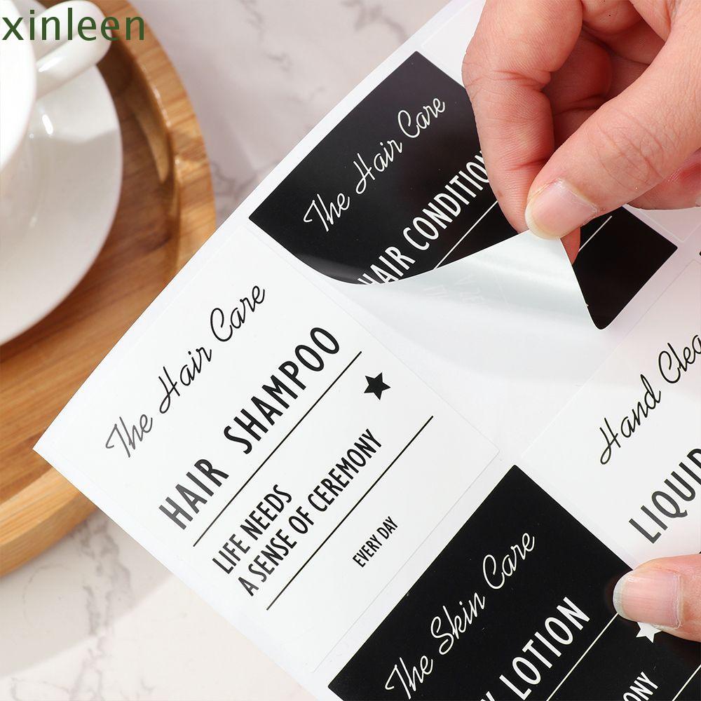 XINLEEN Simplicity Refillable Bottles Marker Stickers Dust-proof Classification Tags Label Identification Sticker Skin Care Products Self-adhesive Moisture-proof WaterProof Shower Gel Shampoo Soap Cosmetic Label