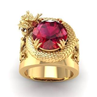 Ship Today Cincin Motif Naga  Warna  Emas  untuk Lelaki Men   Ship Today Cincin Motif Naga  Warna  Emas  untuk Lelaki Men