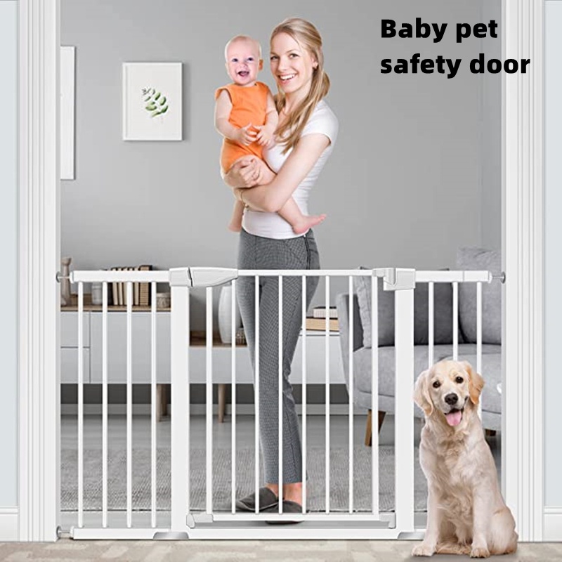 Adjustable Baby Safety Door Gate Pet Dog Cat Fence Stair Door Metal High Strength Iron Gate For Kids