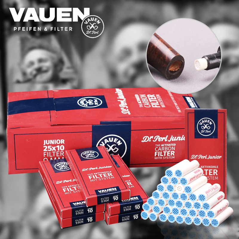 FreeShipping Pipe filters VAUEN 9mm Activated Carbon Pipe Filters for