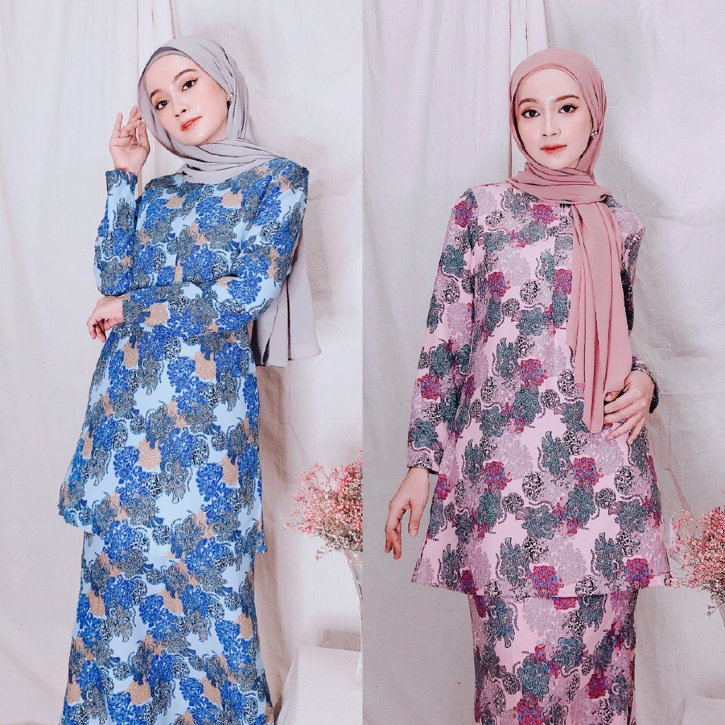 RAYA 2021 Zoe  Arissa  Baju  Kurung  Moden Labuh Murah Floral 