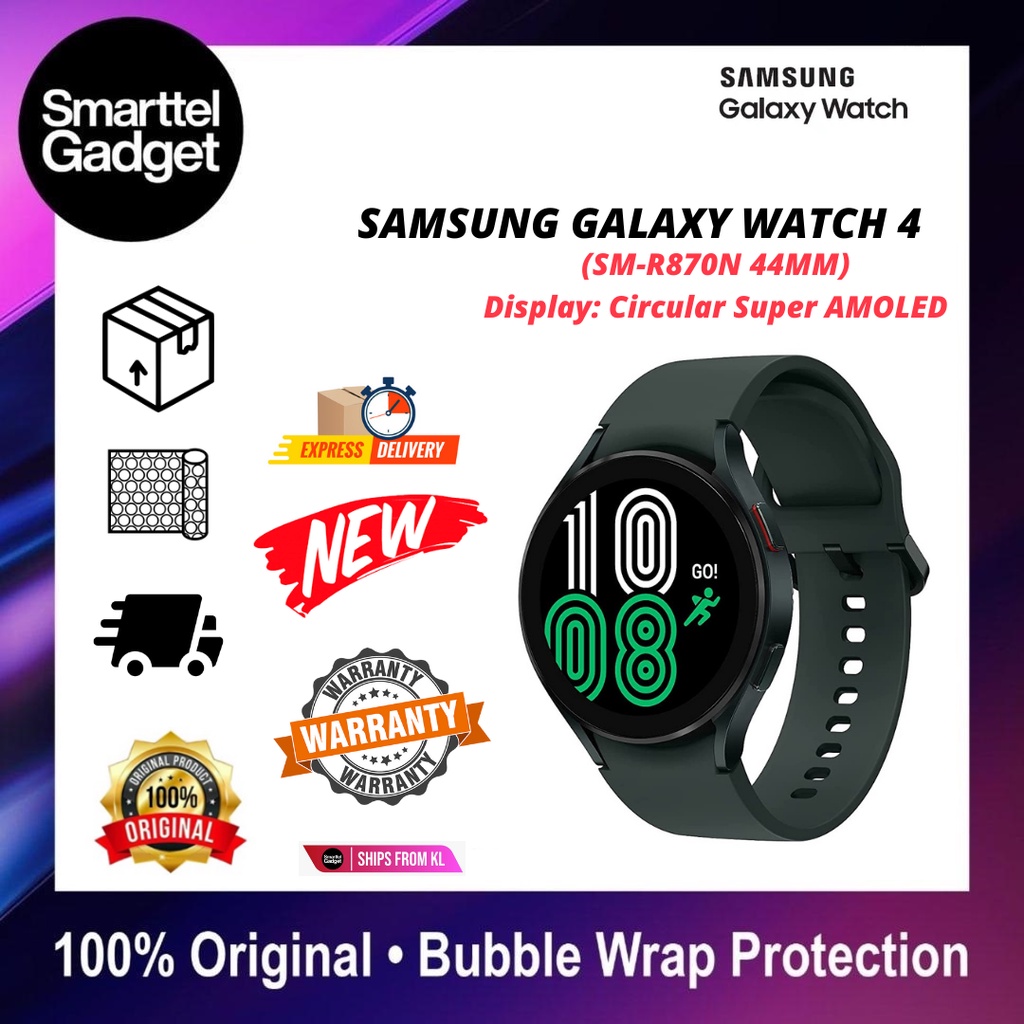 (READY STOCK) Samsung Galaxy Watch 4 - R870N Smart Watch Original 1 Year Samsung Malaysia Warranty - Smarttel Gadget