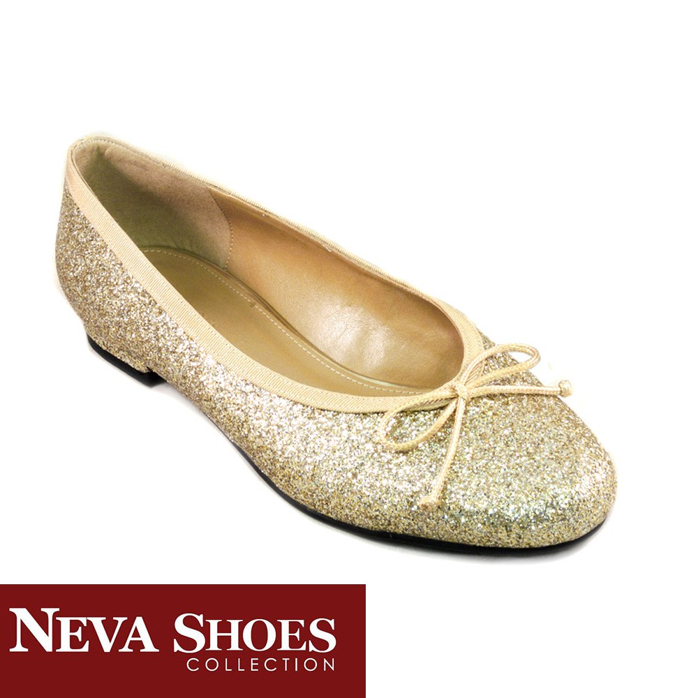 gold pumps flat