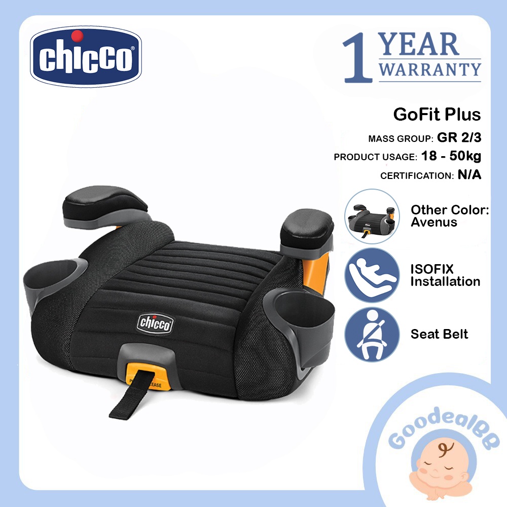 Chicco GoFit Plus Backless Booster Car Seat / Booster Seat With Isofix