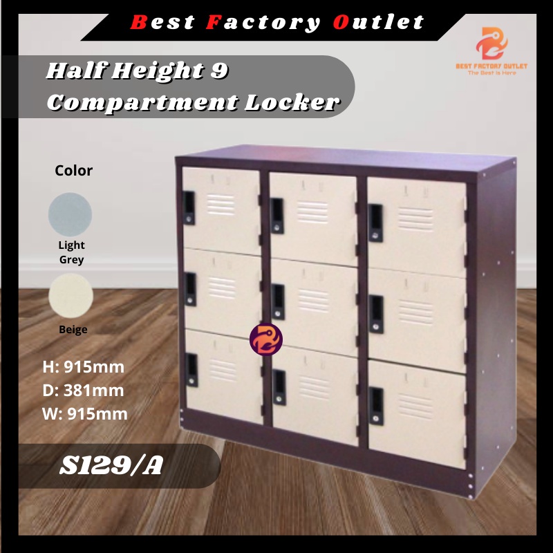 BFO S129/A Half Height Metal Locker (9 Door) / Almari Besi