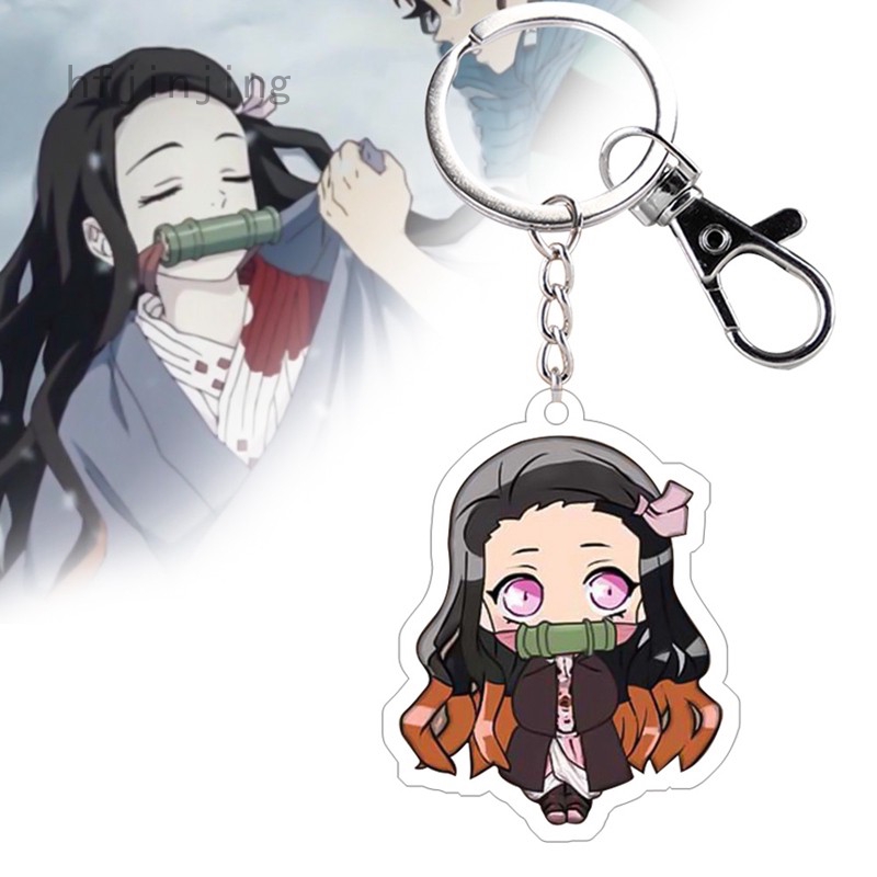 Anime Demon Slayer Kimetsu no Yaiba Acrylic Keychain Keyrings Nezuko Pendants