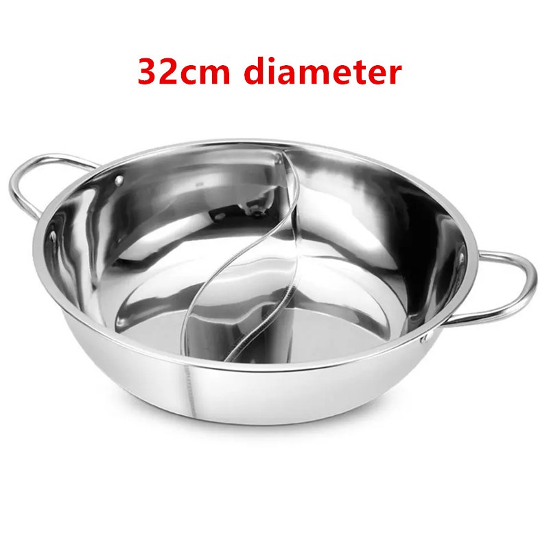 【Z2I】304 stainless steel Yuan Yang Hot pot 2 Flavour Steamboat 32cm / 36cm with glass lid