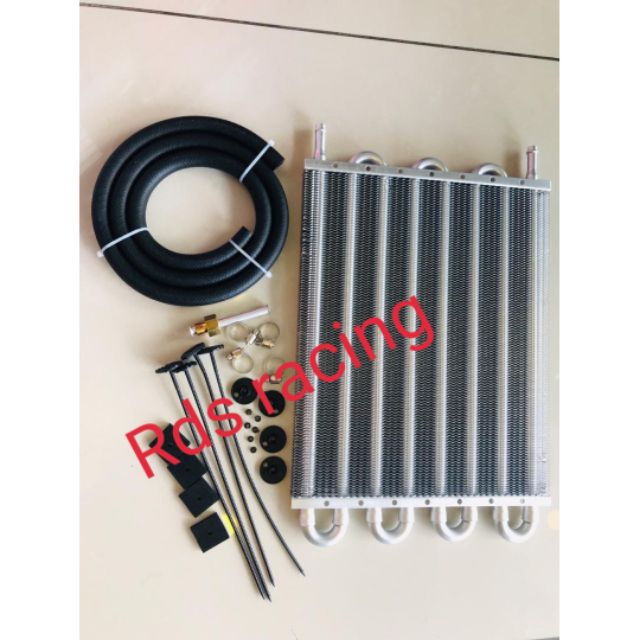 Universal Transmission Fluid Cooler Atf Auto gear oil cooler 4 / 6 / 8 rows kit set aluminum ~heavy duty sekali oil hose