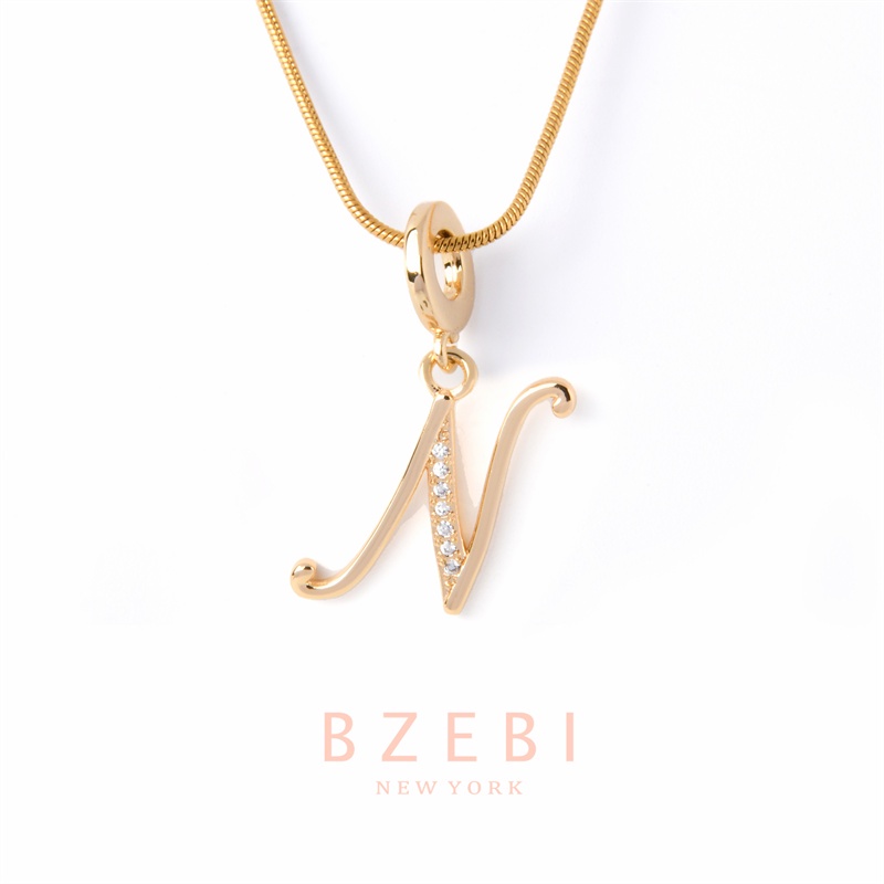 BZEBI Initial Necklace Handwriting Pendant Name Necklaces Customised Rantai Rama Trendy Fashion Accessories with Box 787n