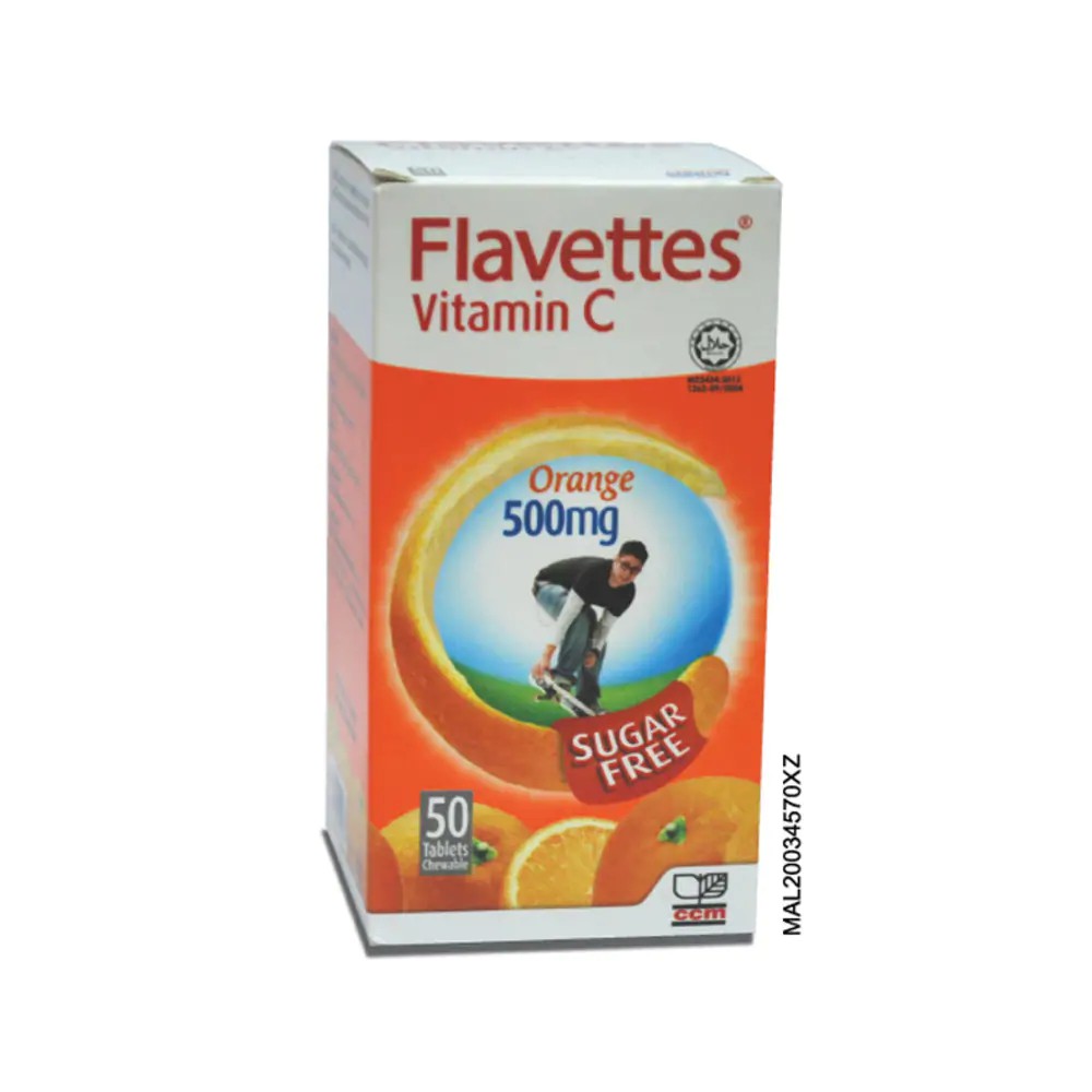 Flavettes Vitamin C Sugar Free 500mg Orange Chewable Tablets Halal 3x50s Shopee Malaysia