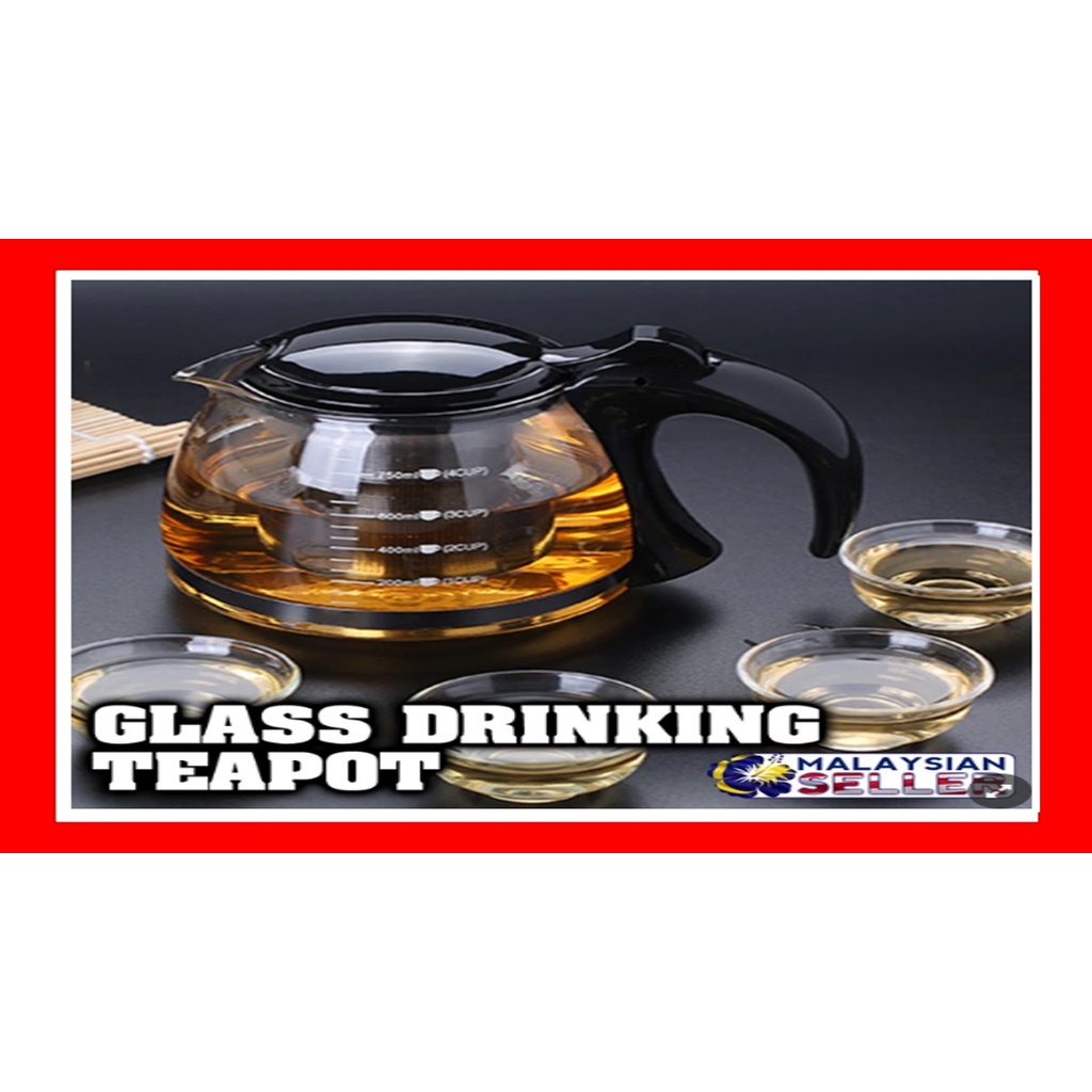 750ml Glass Tea Pot with Stainless Steel Inner Filter [ JMHA082B ]