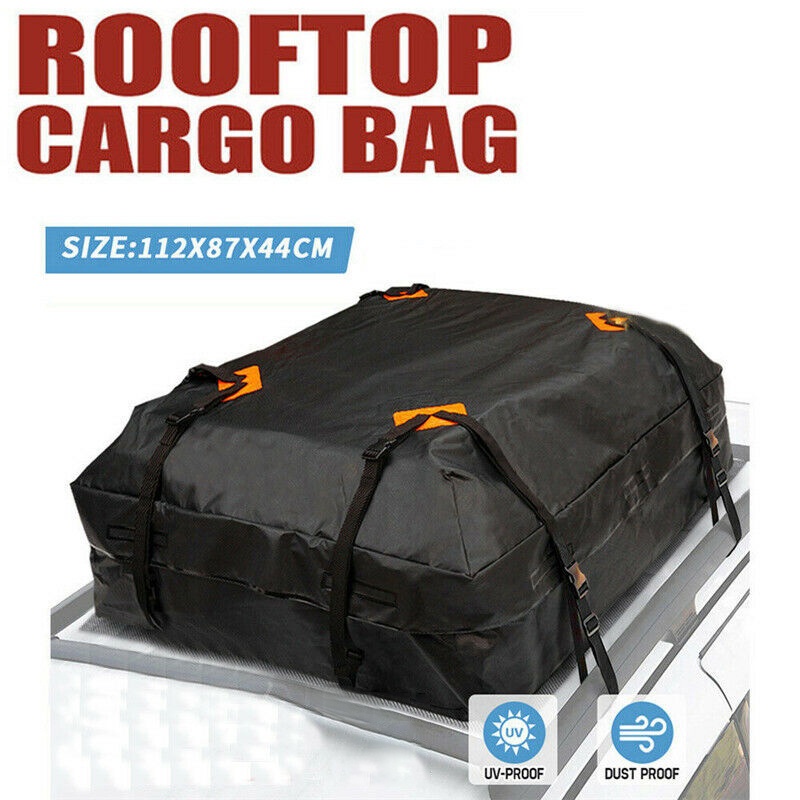 [READY STOCK] 44*34*17in Waterproof Car Roof Top Rack Carrier Cargo Bag Luggage Storage Cube 112x87x44cm