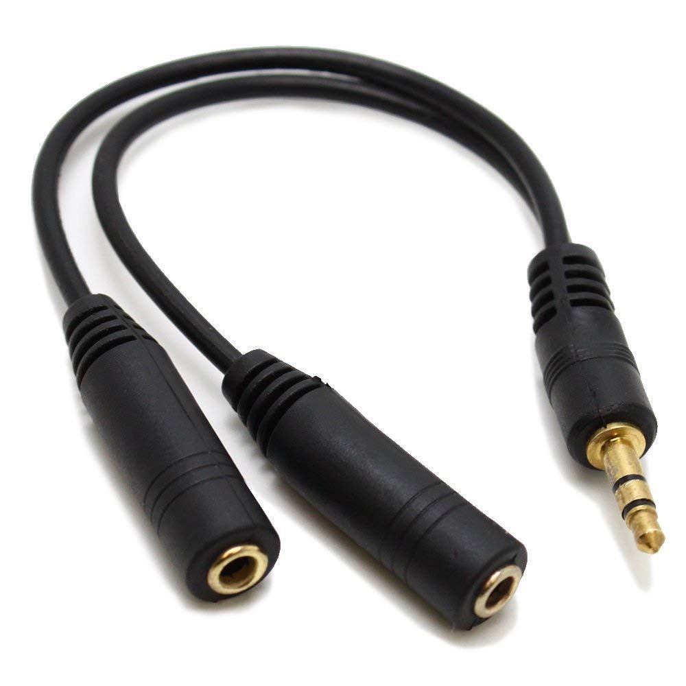 3.5mm 1 Male to 2 Female Y Splitter Stereo Extension Audio Cable