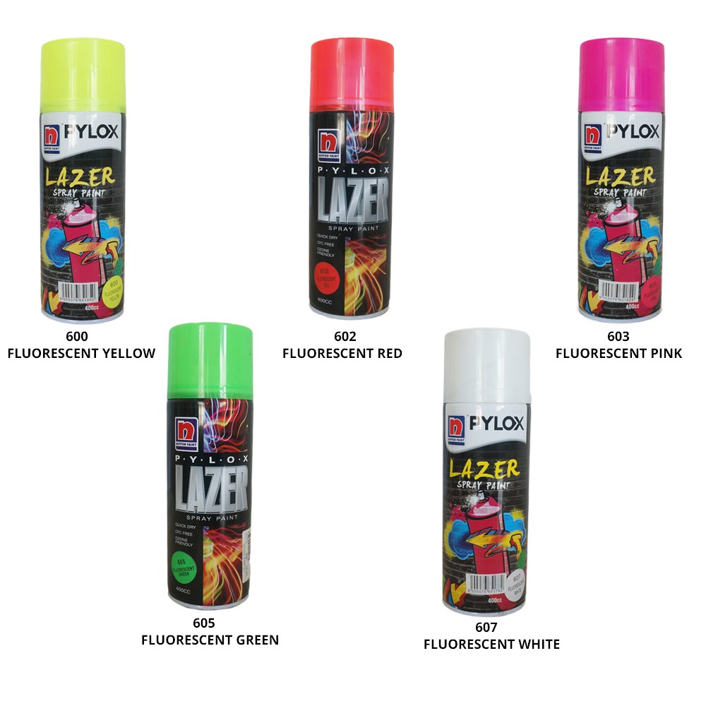  Pylox  Lazer Spray  Paint  400CC Fluorescent Colour 