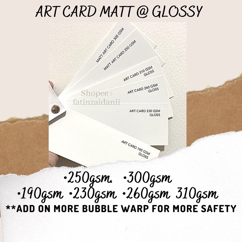 A4 10's Art Card Matt Art Card Glossy Ivory Card (loose pack) | Shopee