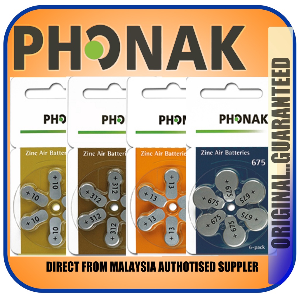 Phonak hearing aid battery for signia, phonak, rexton, resound, oticon