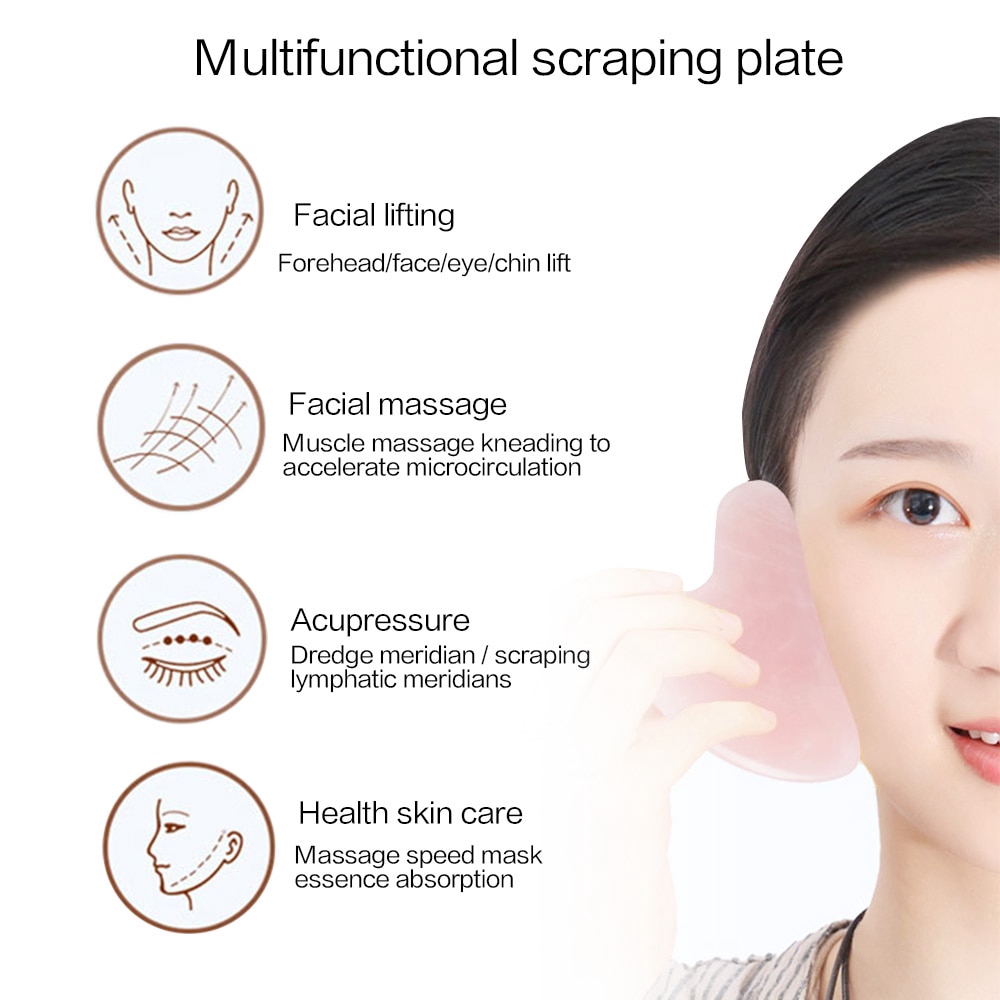 2pcs Gua Sha Facial Massage Chinese Medicine Natural Jade Board Scraping Tool Beauty Face Thin Massager Face Lift Wholesale 公式