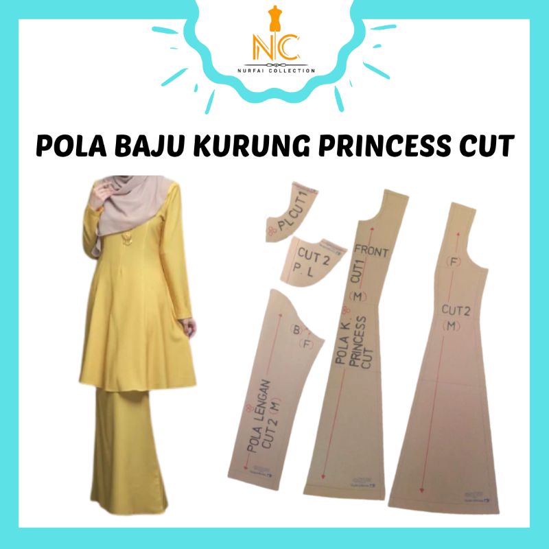 Pola Baju Kurung Princess Cut Shopee Malaysia