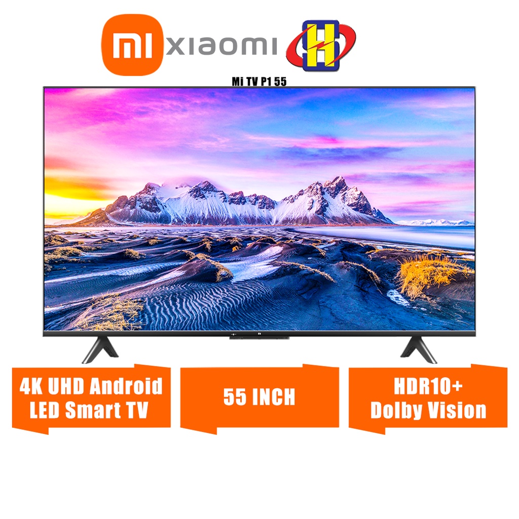 Xiaomi 4K UHD Android Smart TV (55 Inch) LED HDR10+ Dolby Vision Hands-free Google Assistant Mi TV P1 55