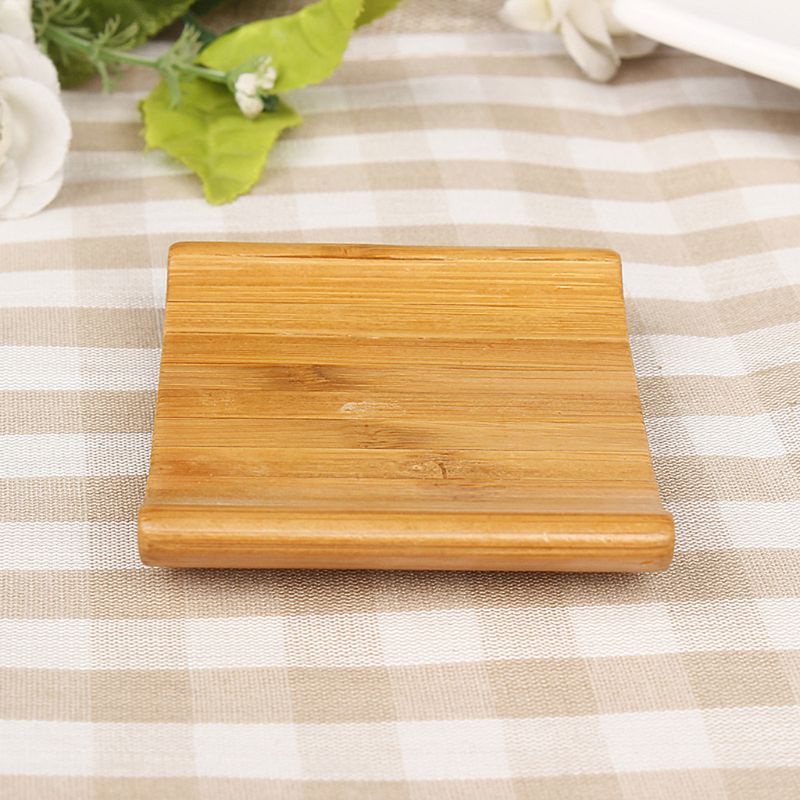 Nutural Bamboo Soap Holder Dish Tray Stylish Vintage Storage Teacup Mat For Home Bathroom Kitchen