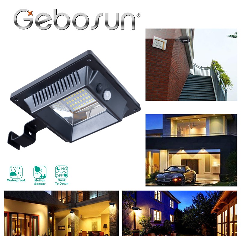 GEBOSUN IP65 Waterproof 40 LED Solar Light PIR Motion Sensor Solar Outdoor Light Garden Light 