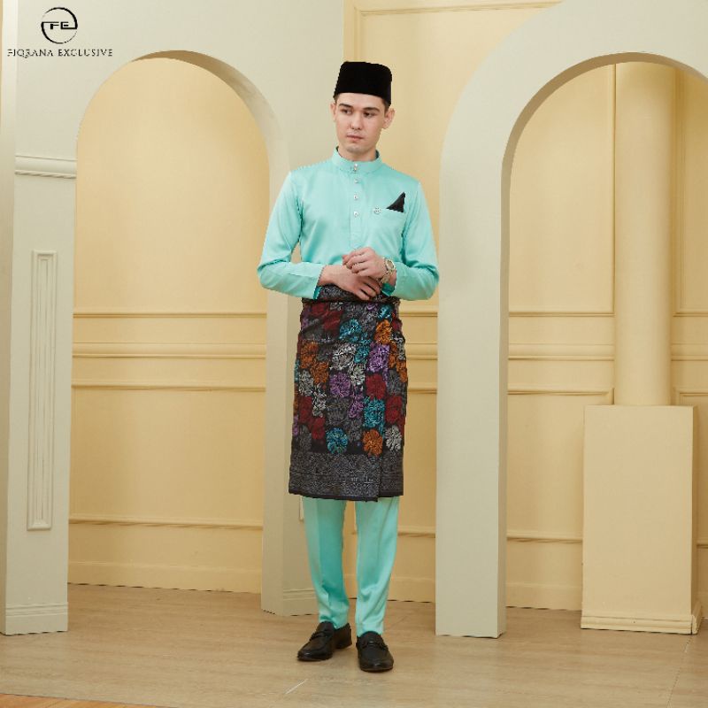 Baju Melayu SlimFit by Fiqrana Exclusive (Code: Mint Green) | Shopee ...