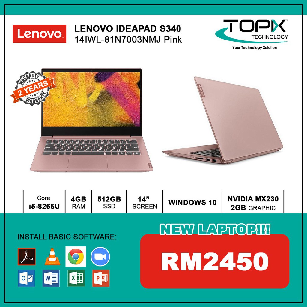 Lenovo Ideapad S340 14 Wl 81n7003nmj Pink Shopee Malaysia
