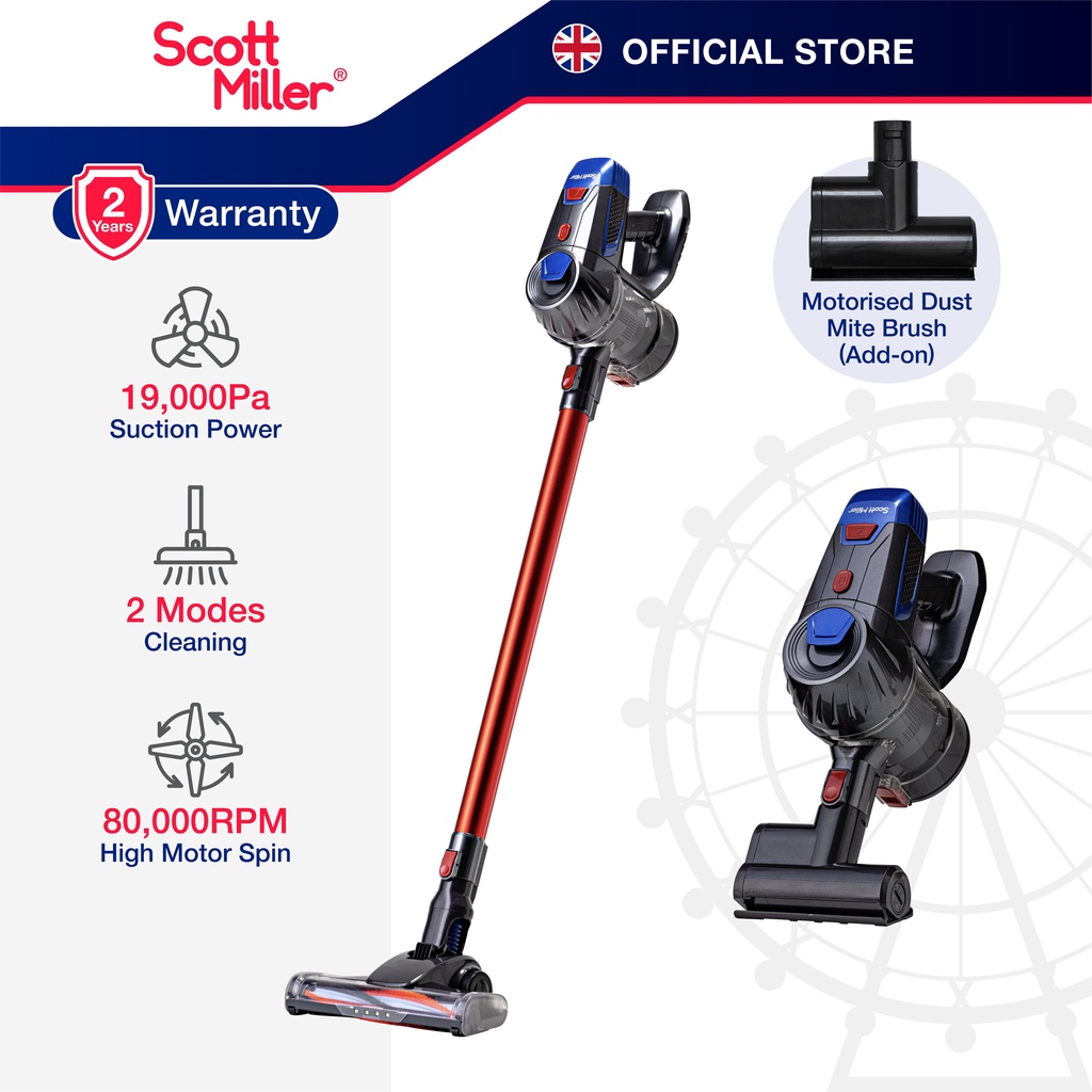 Scott Miller Cordless Vacuum Cleaner SM-V6000 19000Pa with LED Guided Light Floor Brush