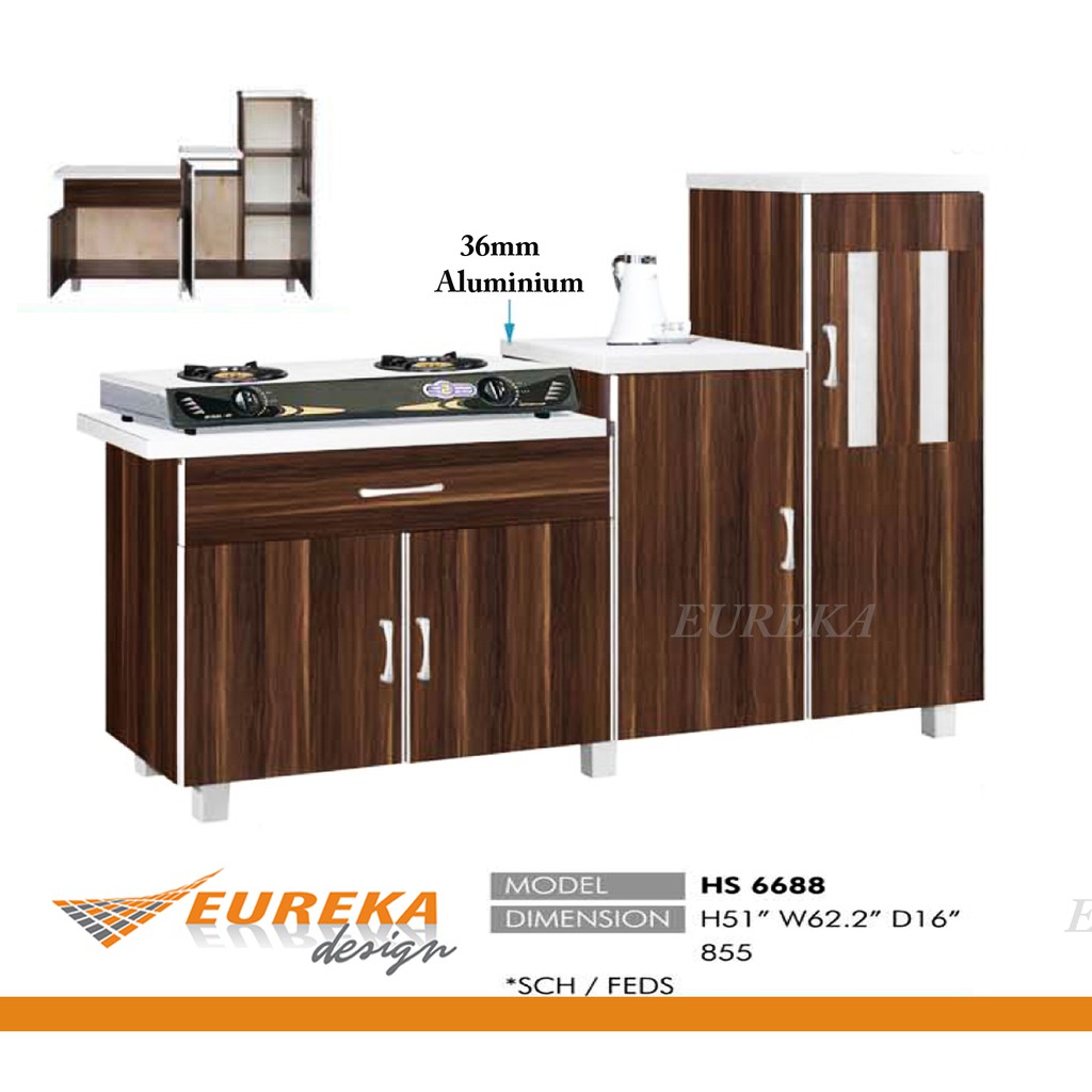 Pre Order 5ft Gas Kitchen Cabinet Kabinet Dapur Gas Aluminium Edges Deliver Installation Klang Valley Shopee Malaysia