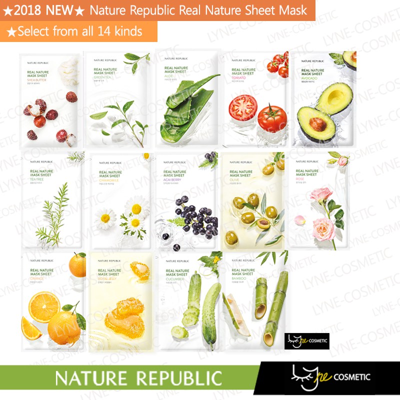 Big Sale Nature Republic Real Nature Mask Sheet 14 Kinds 100 From Korea Masker Shopee Malaysia