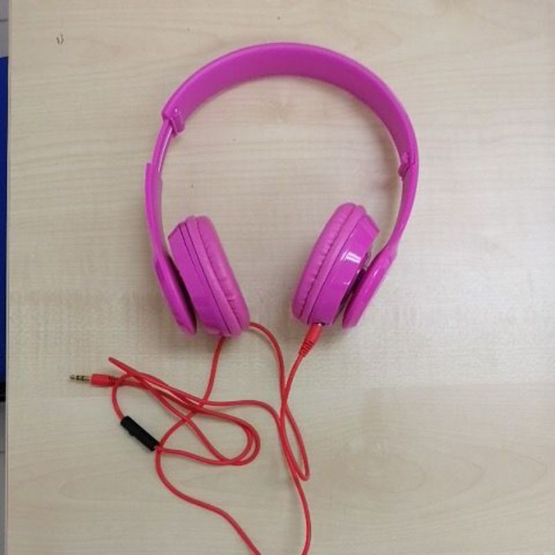 ready stok headphone purple berwayar