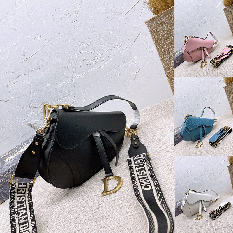 Dior Saddle Saddle Bag Plain Weave Shoulder Bags Diagonal Bag Women's Bag (With Box) Shopee
