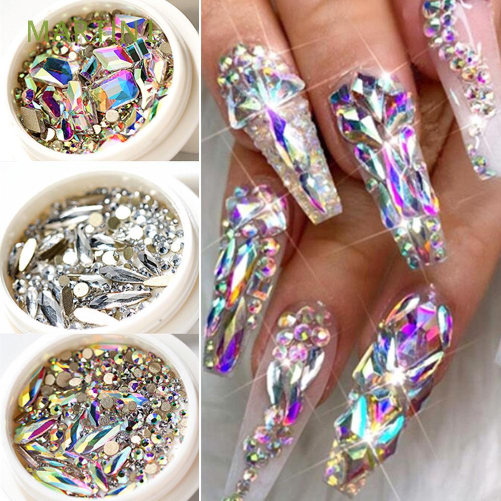 Box Mix Sizes Crystal Glass Nails Art Rhinestones For 3D Nail Art