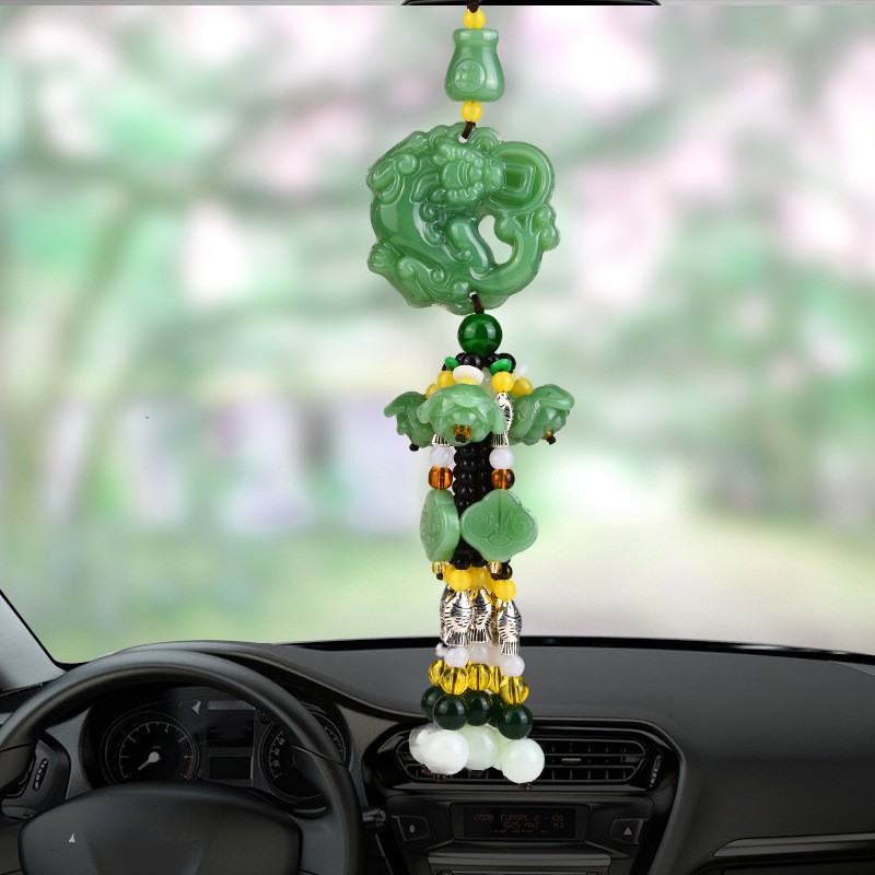 Uhuan Lotus Beaded Ornaments Car Rearview Mirror Decorations