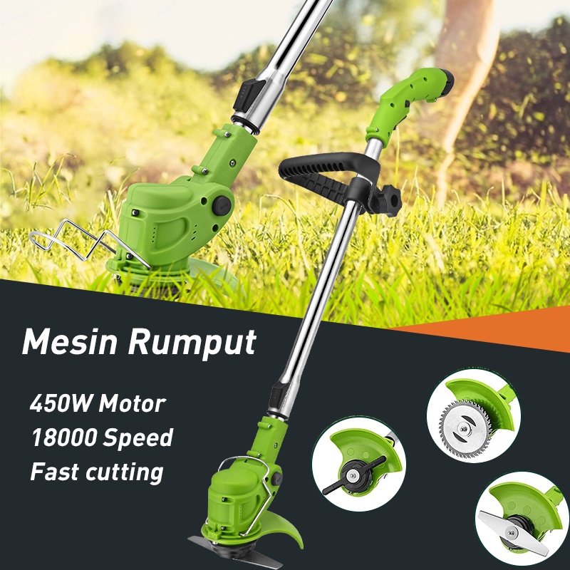 Mesin Rumput Bateri Cordless Grass Cutter Electric Wireless Grass