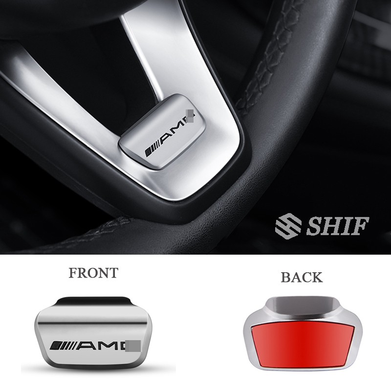 1 X Metal Steering Wheel AMG Emblem Badge Fit For Mercedes Benz GLA GLC