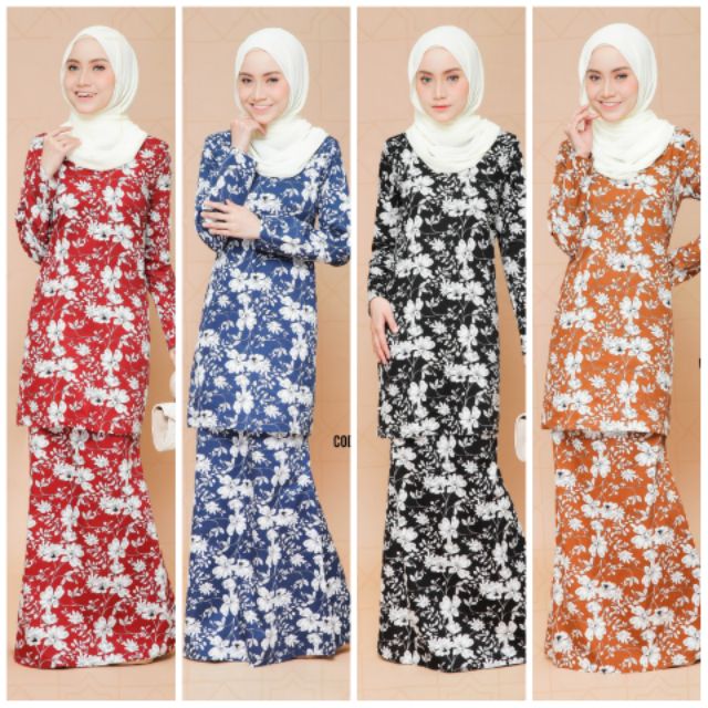 baju kurung floral