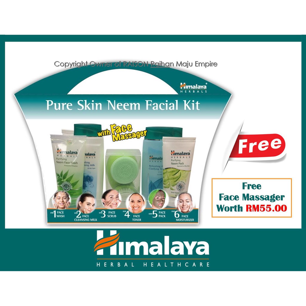 himalaya pure skin neem facial kit with face massager