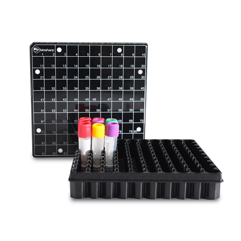 BIOSHARP 2ml Polypropylene cryogenic vial box with polycarbonate lid