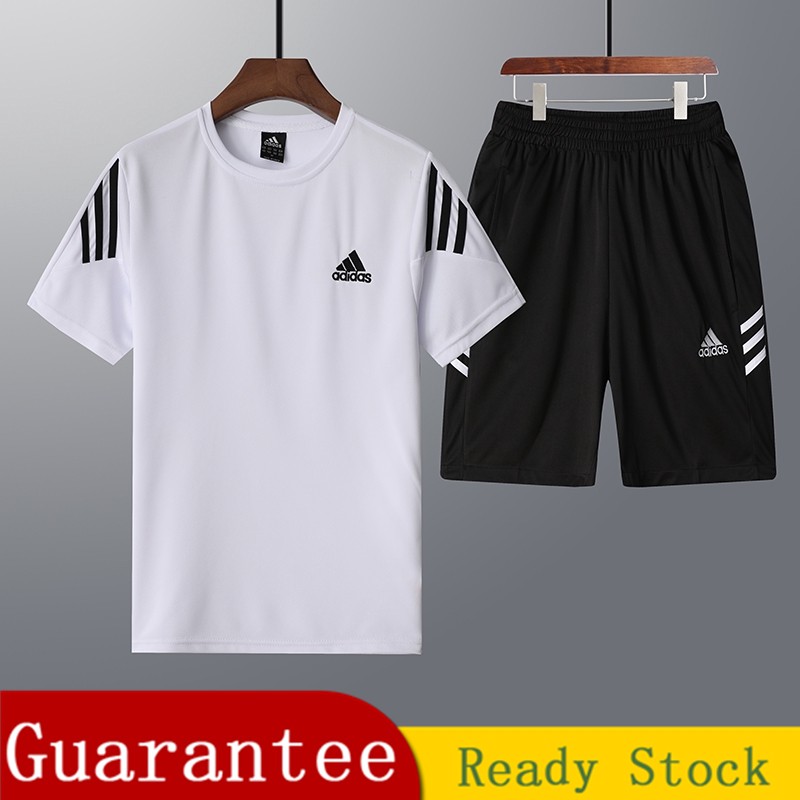 adidas t shirt and shorts set mens