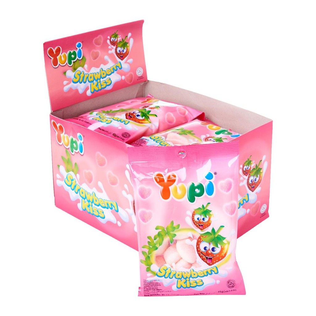 12 Pcs Original Yupi Strawberry KIss Gummy HALAL 45g Each (LOCAL READY