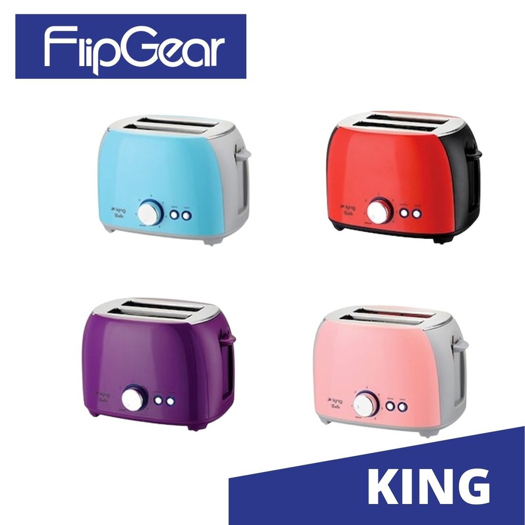 King Retro Colourful Design Bread Toaster 2 slice toaster bread